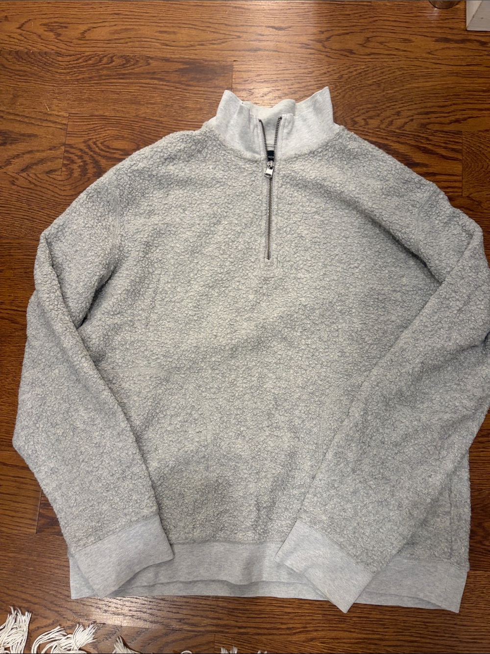 Men's quarter-Zip Fleece Boule Sweater - Light Gray